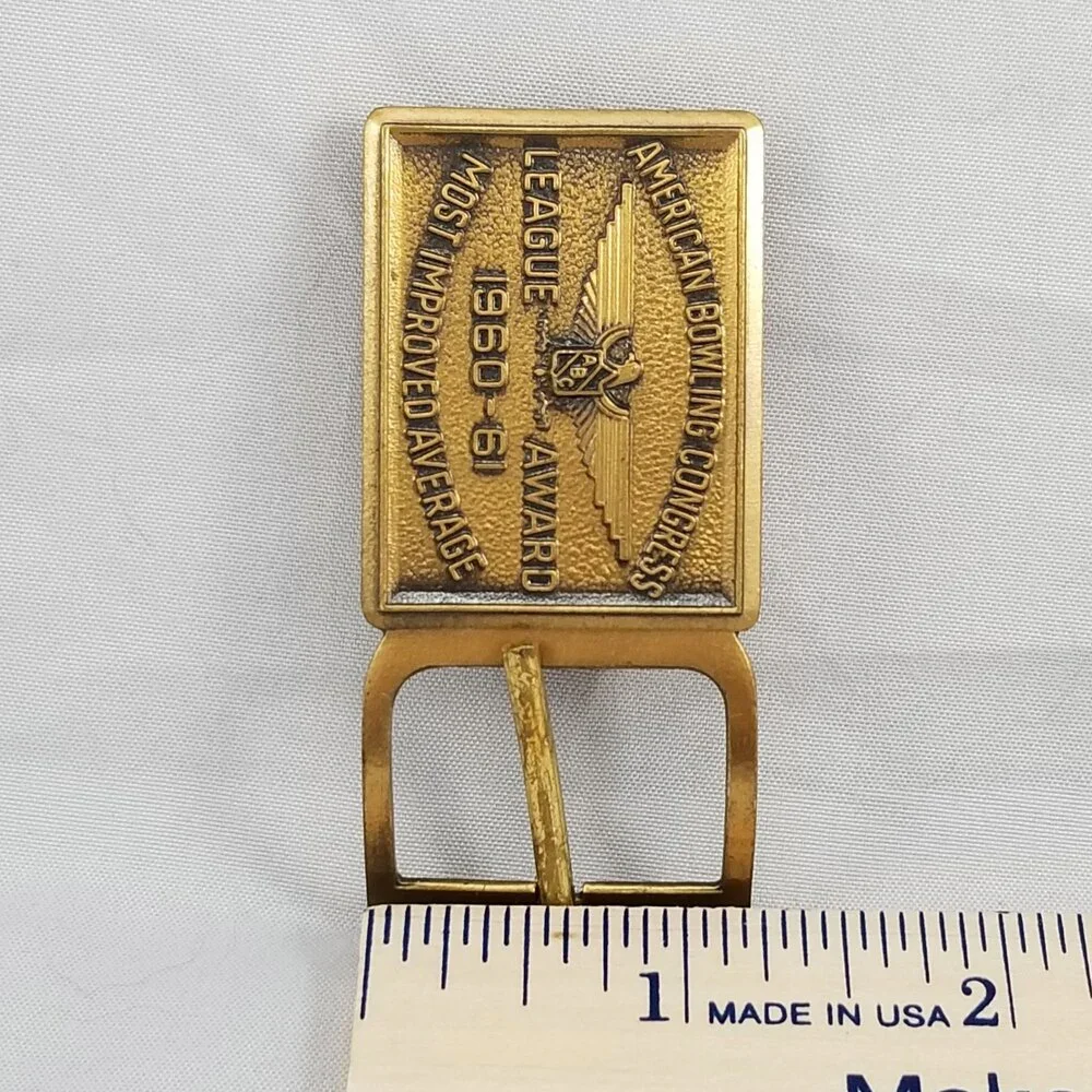 Belt Buckle American Bowling Congress League Award 1960 - 1961 Most Improved Ave